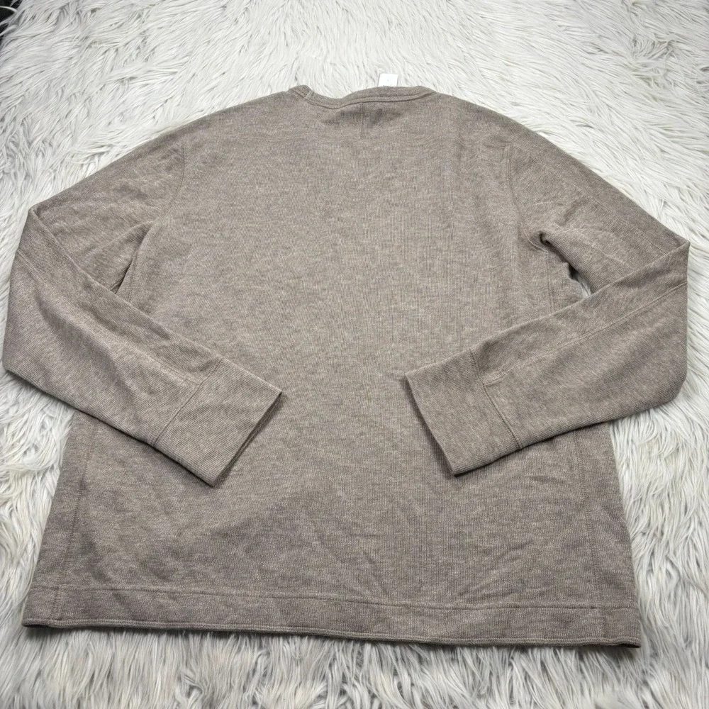 NWT Banana Republic Men's‎ L Marled Tan Taupe Slub Knit Cotton Blend Sweater
